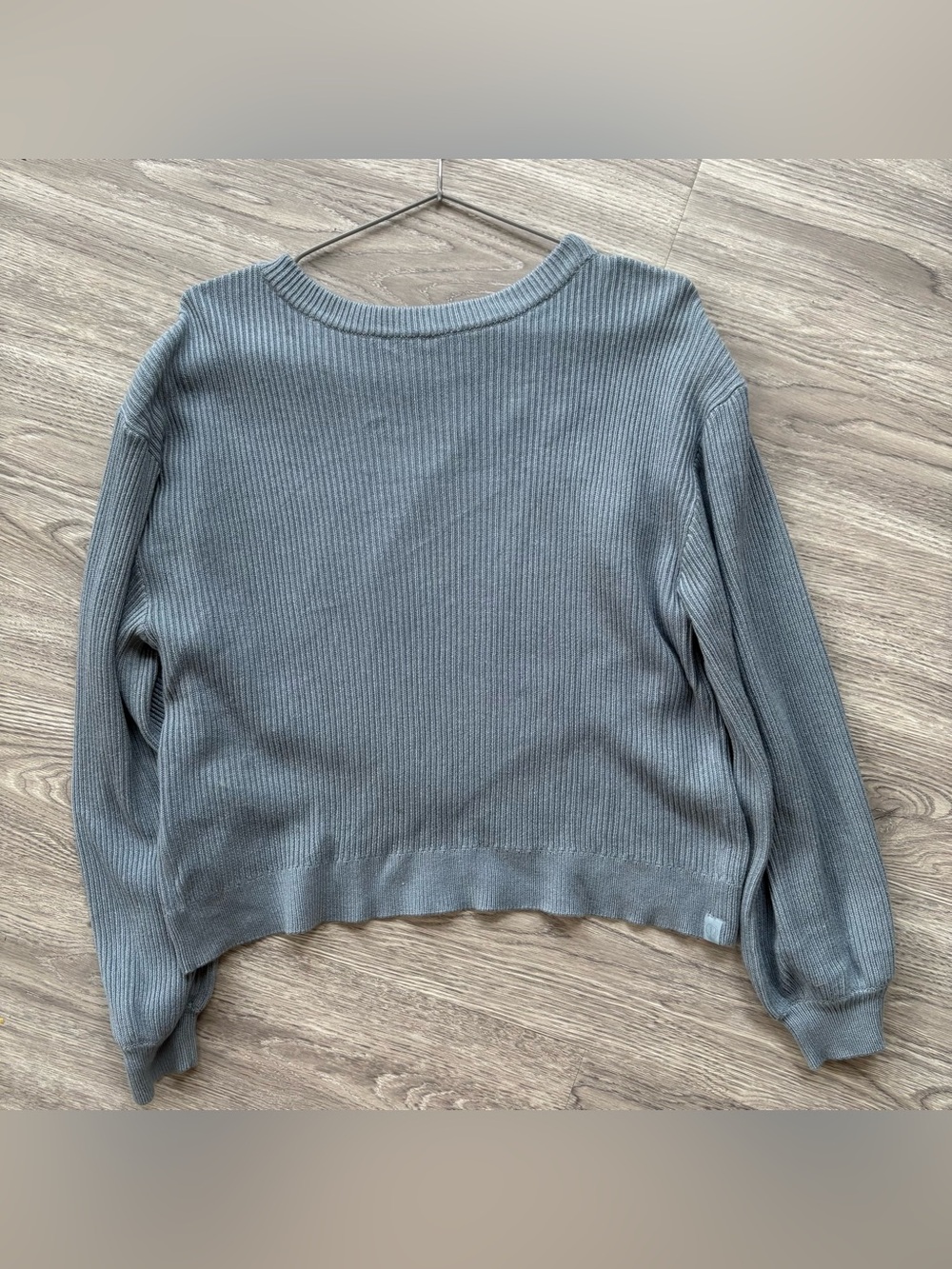 Lululemon Reversible Crossover Sweater Boolux Cashmere Blend Chambray Size 8 - Picture 6 of 9